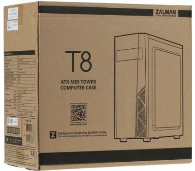 Корпус для ПК ZALMAN Корпус ATX T8, Midi-Tower, без БП, черный