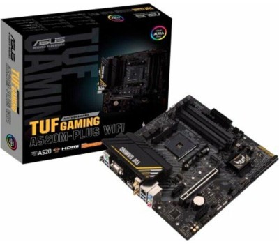 Материнская плата ASUS Материнская плата TUF GAMING A520M-PLUS WIFI, Socket AM4, AMD A520, mATX, Ret