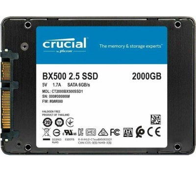 Накопитель SSD CRUCIAL SSD накопитель BX500 CT2000BX500SSD1 2ТБ, 2.5
