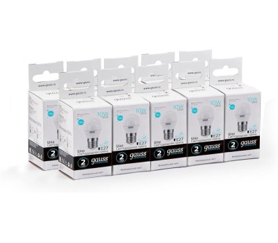 GAUSS Лампа LED E27, шар, 10Вт, одна шт. [53220]