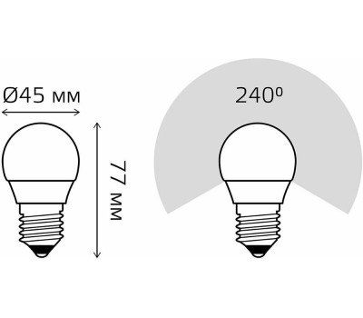 GAUSS Лампа LED E27, шар, 10Вт, одна шт. [53220]