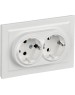 IEK Розетка силов. Brite РС12-3-БрБ BR-R21-16-K01-F 2розет. двойн. скрыт. зазем. IP20 белый (упак.:1шт)