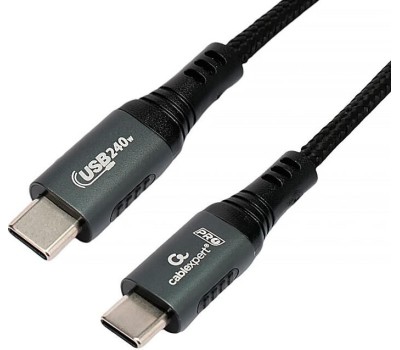 Cablexpert Кабель USB2.0 Type-C/Type-C, 5А, 240Вт, PD3.1/QC4.0, медь, 2м, черный, пакет (CC-USB2.0-240W-2M)