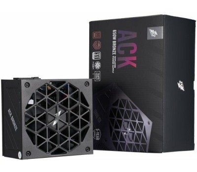 Блок питания 1STPLAYER ACK BRONZE 650W Black / ATX 3.1, APFC, 80 PLUS Bronze, Double Forward, full Teapo caps, 140mm fan, non-modular / HA-650AA2