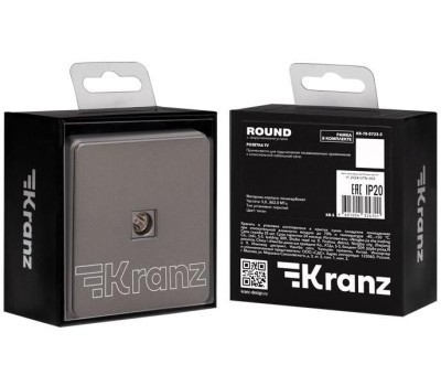 KRANZ Розетка ROUND HDMI с/у титан
