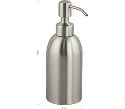 САНАКС - Дозатор для жидкого мыла настольный, 330 мл, конусообразный корпус, из нержавеющей стали SUS 304, цвет САТИН. 22075