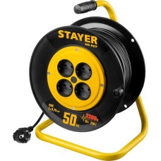 Удлинитель STAYER Удлинитель на катушке ПВС 2х0.75 50м 2200Вт, MS 207 55073-50
