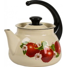 Чайник КМЗ 42704-122/6 эмал 3,0л сфер конс/руч с рис, слоновая кость