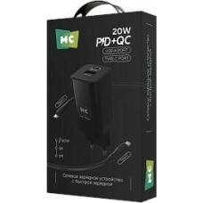 СЗУ MORE CHOICE (4620202555786) NC85a 1USB+1Type-C 3.0A PD 20W+QC3.0 Type-C Type-C Black