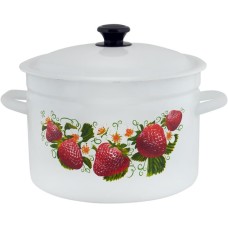 Кастрюля КМЗ 41704-142/6 эмал цил 4,0л с рис белая