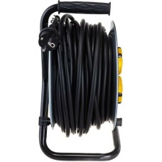 IEK Удлинитель силовой Professional, розеток 4шт, 3x2.5 кв.мм, 16A, 30м, КГ, катушка металлическая, серый [wkp17-16-04-30-44]