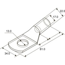 Наконечник REXANT Наконечник медный луженый ТМЛ 120–12–17 (120мм² - Ø12мм) ГОСТ 7386-80 (в упак. 2 шт.)