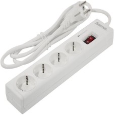 HAMA Сетевой удлинитель H-121939, 1.5м, белый [00121939]
