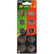GP CR2032 Батарейка Lithium CR2032/DL, 10 шт