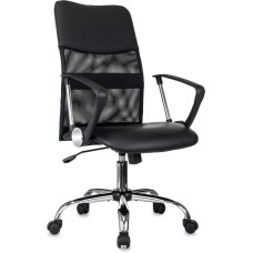 БЮРОКРАТ Кресло CH OMEGA SL, сетка/ткань/экокожа, до 120кг, фиксированные подлокотники, черный