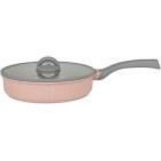 Сковорода Kukmara 280 мм, с ручкой со стеклянной крышкой, АП линия Stella cappuccino (сск281а)