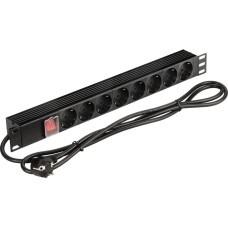 LANMASTER Блок распределения питания NM-PD16A-8XSH+S-2.0 гор.размещ. 8xSchuko базовые 16A Schuko 2м