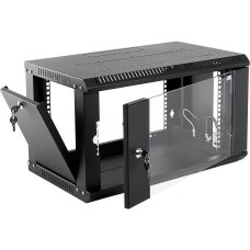 ЦМО Шкаф коммутационный ШРН-ЭКОНОМ (ШРН-Э-6.350-9005) настенный 6U 600x350мм пер.дв.стекл 85кг черный 300мм 11.43кг 180град. 342мм металл