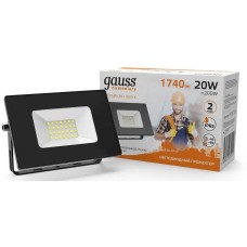 GAUSS Прожектор уличный Elementary 613527120 светодиодный 20Втчерный