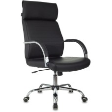 БЮРОКРАТ Кресло руководителя T-8010SL черный экокожа крестов. металл хром