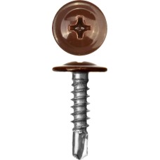 ЗУБР ПШМ-С 8017 16 х 4.2 мм, шок.-коричн., 500 шт (0,8 кг.), саморез с пресс-шайбой и сверлом (300211-42-016-8017)