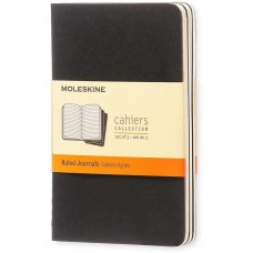 MOLESKINE Блокнот CAHIER JOURNAL QP311 Pocket 90x140мм обложка картон 64стр. линейка черный (3шт)