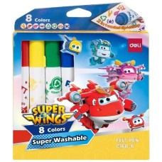 DELI Фломастеры EC168-8 Super Wings конический пиш. наконечник