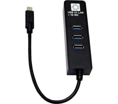 переходник-адаптер 5BITES UA3C-45-10BK USB3.1 / 3*USB3.0 / RJ45 1G / BLACK