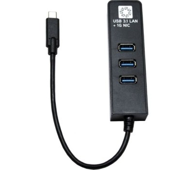 переходник-адаптер 5BITES UA3C-45-10BK USB3.1 / 3*USB3.0 / RJ45 1G / BLACK