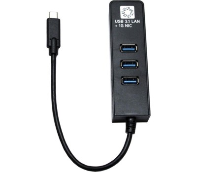 переходник-адаптер 5BITES UA3C-45-10BK USB3.1 / 3*USB3.0 / RJ45 1G / BLACK
