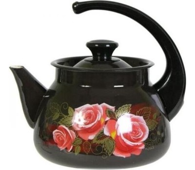 Чайник КМЗ 42704-122/6 эмал 3,0л сфер конс/руч с рис, слоновая кость