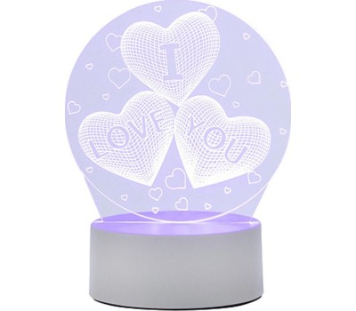 ENERGY Светильник декоративный EN-NL 22 3D три сердца (106253)