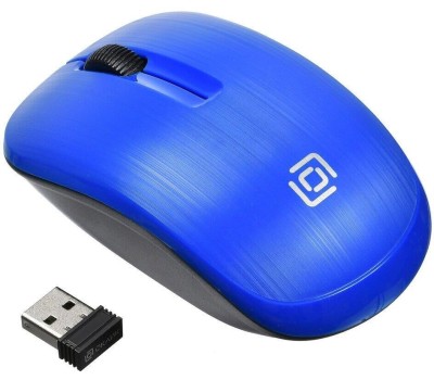 OKLICK Мышь Оклик 525MW черный/голубой оптическая (1000dpi) беспроводная USB для ноутбука (3but)