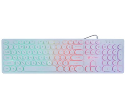 OKLICK Клавиатура Оклик 420MRL белый USB slim Multimedia LED