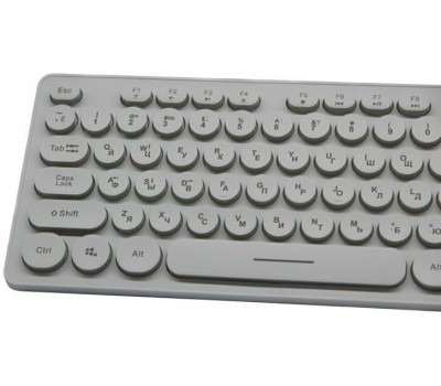 OKLICK Клавиатура Оклик 420MRL белый USB slim Multimedia LED