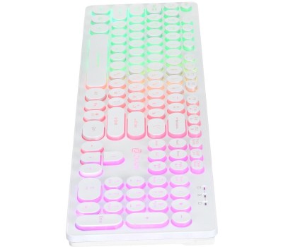 OKLICK Клавиатура Оклик 420MRL белый USB slim Multimedia LED