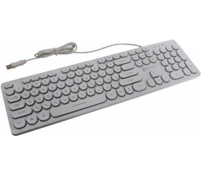 OKLICK Клавиатура Оклик 420MRL белый USB slim Multimedia LED
