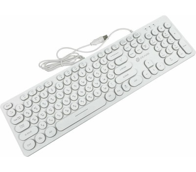 OKLICK Клавиатура Оклик 420MRL белый USB slim Multimedia LED
