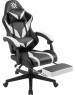 Кресло DEFENDER (64477) Aspect Чер/Белый,класс 4,PU,подножка