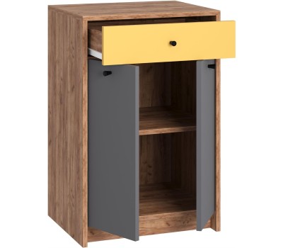 Модульная мебель МЕБЕЛЬ-КОМПЛЕКС JAM Комод 1Я Дуб крафт табачный/Серый шифер/Сэнд