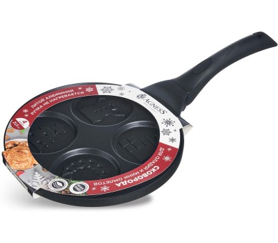 Сковорода AGNESS 932-033 ЗИМНЯЯ ЗАБАВА для оладий с а/приг.покрытием 21,5см