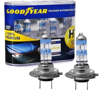 Лампа галогенная GOODYEAR GY Н7 12V 55W PX26d Premium +150% (бокс: к-т 2шт)