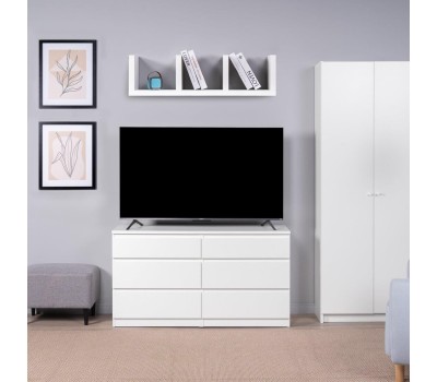 Корпусная мебель ГУД ЛАКК 2.03.02.080.1 КАСТОР комод 6 ящиков RU белый (2 пак.)