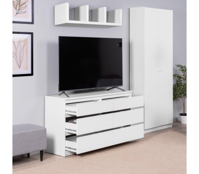 Корпусная мебель ГУД ЛАКК 2.03.02.080.1 КАСТОР комод 6 ящиков RU белый (2 пак.)