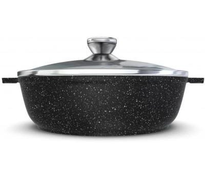 Жаровня НЕВА МЕТАЛЛ ПОСУДА L186540i а/пр литая 4,0л стекл/кр индукция Гранит