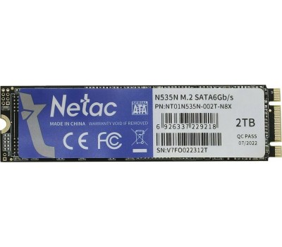 Накопитель SSD NETAC SSD накопитель N535N NT01N535N-002T-N8X 2ТБ, M.2 2280, SATA III, M.2