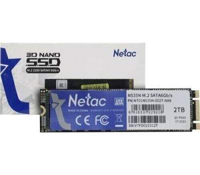 Накопитель SSD NETAC SSD накопитель N535N NT01N535N-002T-N8X 2ТБ, M.2 2280, SATA III, M.2