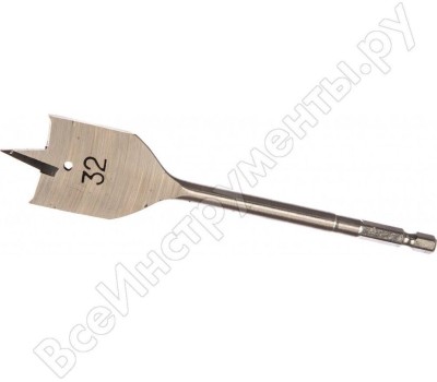 Сверло MATRIX Сверло по дереву перовое, 32 мм, шестигранный хвостовик 70424