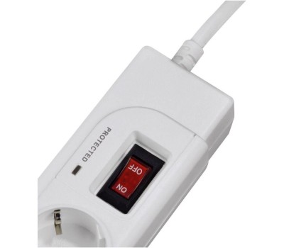 HAMA Сетевой удлинитель H-121939, 1.5м, белый [00121939]