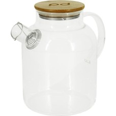 POMI D'ORO P250089 Neri Чайник заварочный стеклянный с фильтром-пружиной и бамбуковой крышкой, 1800мл
